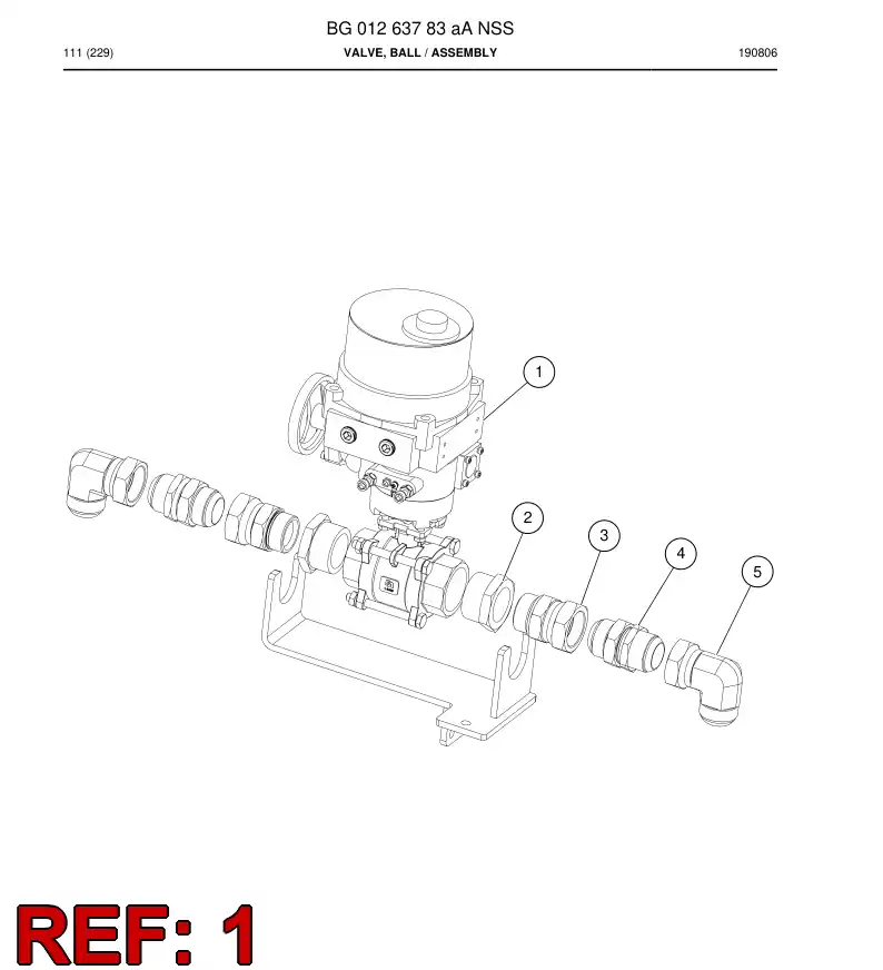 BG01248742a BG 012 487 42a Valve, Ball - Sandvik Technical Drawing
