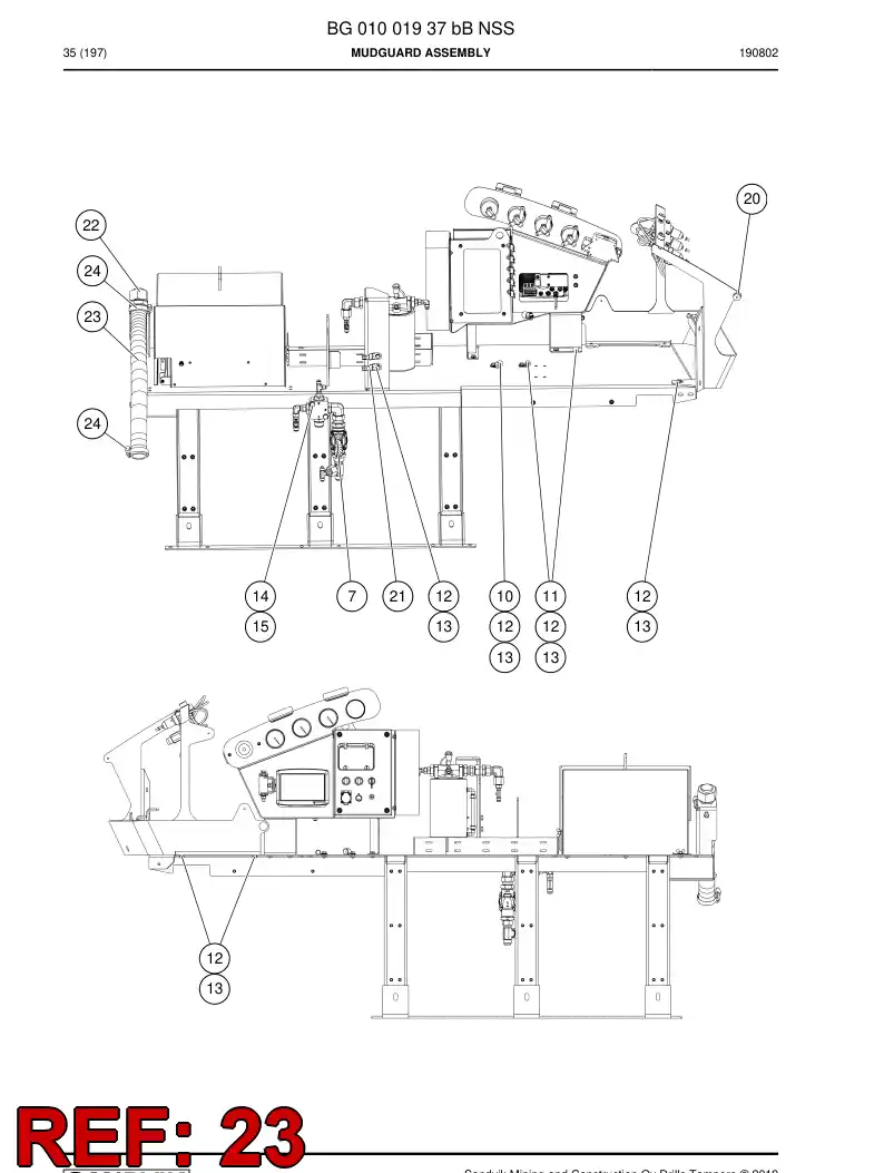 BG01249215a BG 012 492 15a Hose, Oil - Sandvik Technical Drawing