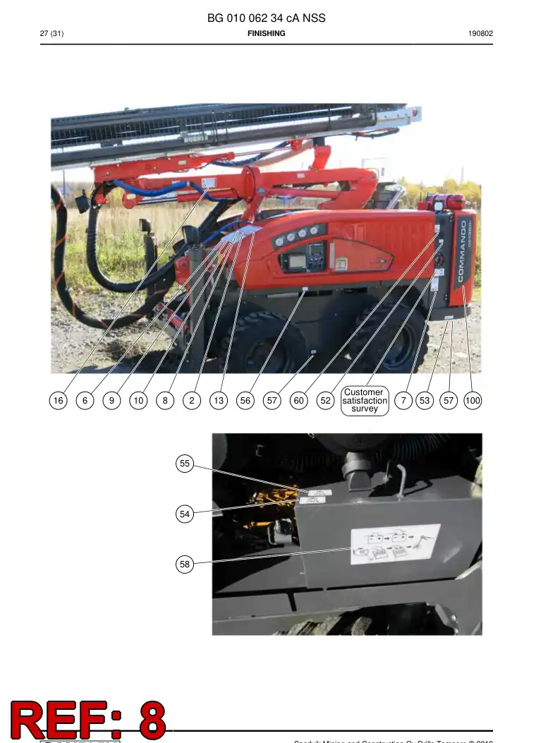 BG01253454a BG 012 534 54a Decal - Sandvik Technical Drawing