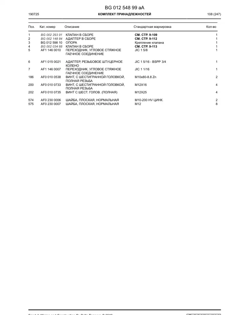 BG01254899a BG 012 548 99a Accessory Kit - Sandvik Technical Drawing