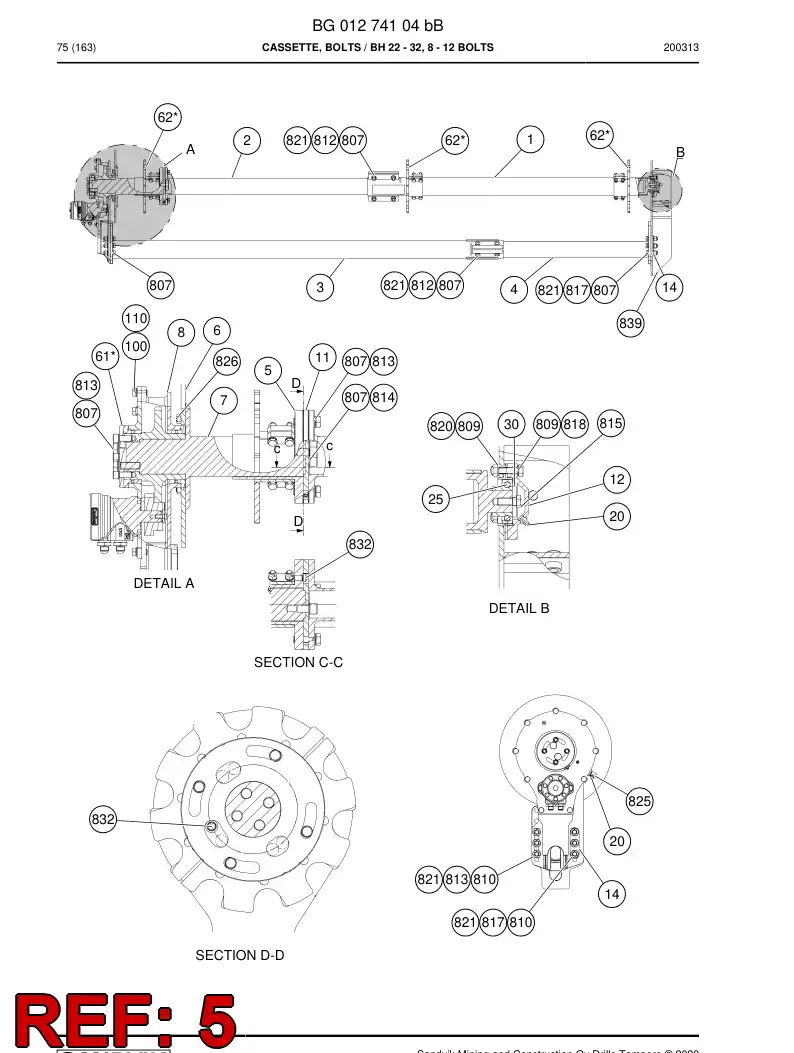 BG01255430a BG 012 554 30a Shaft - Sandvik Technical Drawing