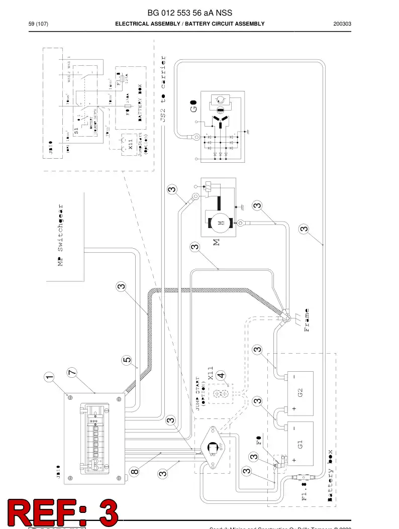 BG01255437a BG 012 554 37a CABEAMENTO - Sandvik Technical Drawing