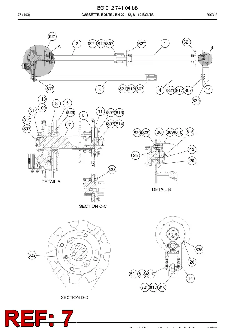 BG01258320a BG 012 583 20a Shaft - Sandvik Technical Drawing