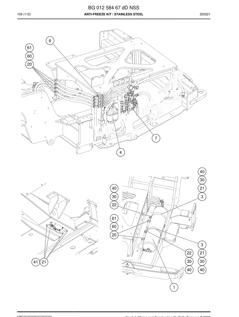 BG01258467d BG 012 584 67d Anti-Freeze Kit - Sandvik Technical Drawing