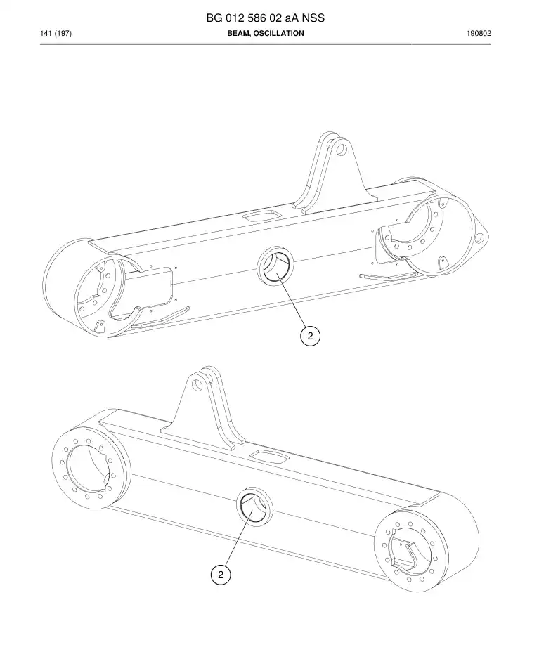 BG01258602a BG 012 586 02a Beam, Oscillation - Sandvik Technical Drawing
