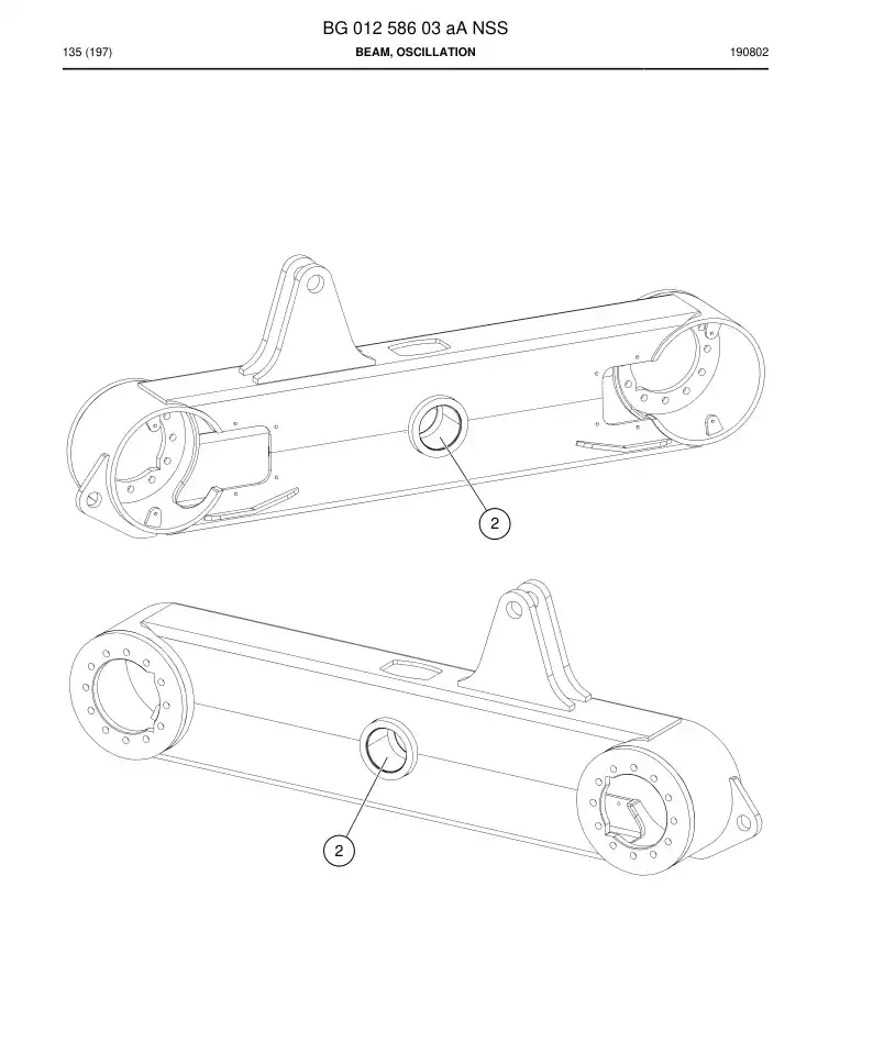 BG01258603a BG 012 586 03a Beam, Oscillation - Sandvik Technical Drawing