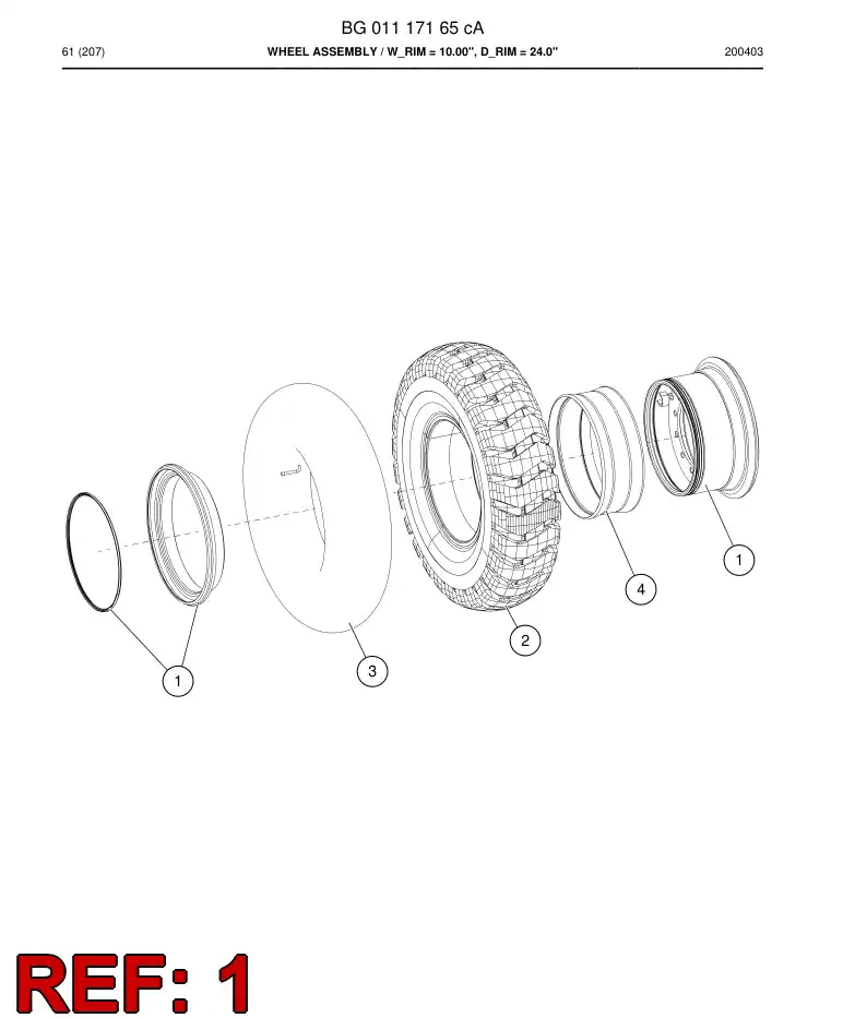 BG01258740a BG 012 587 40a Rim - Sandvik Technical Drawing