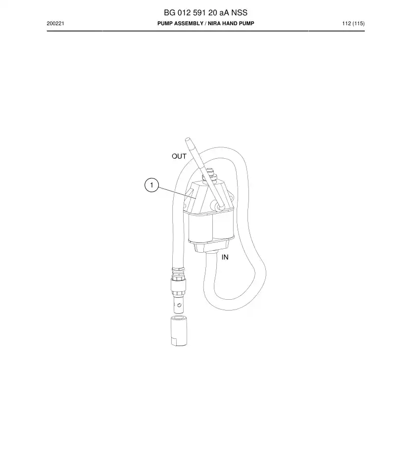 BG01259120a BG 012 591 20a Pump assembly - Sandvik Technical Drawing