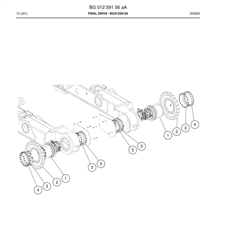 BG01259156a BG 012 591 56a Final Drive - Sandvik Technical Drawing