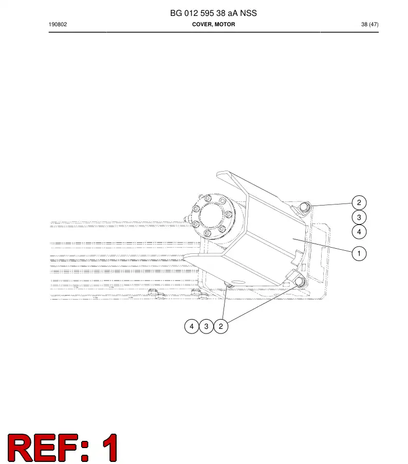 BG01259548a BG 012 595 48a Cover, Motor - Sandvik Technical Drawing