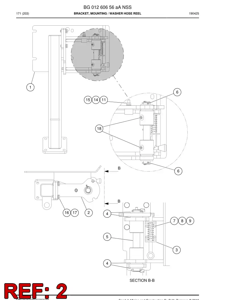 BG01260645a BG 012 606 45a Support - Sandvik Technical Drawing