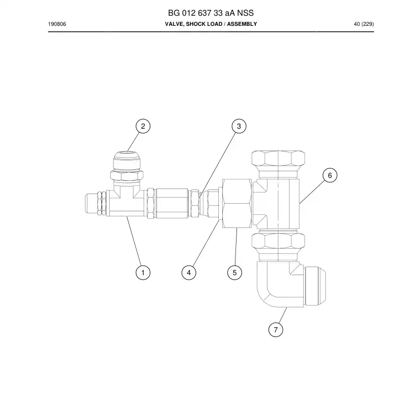 BG01263733a BG 012 637 33a Valve, Shock Load - Sandvik Technical Drawing