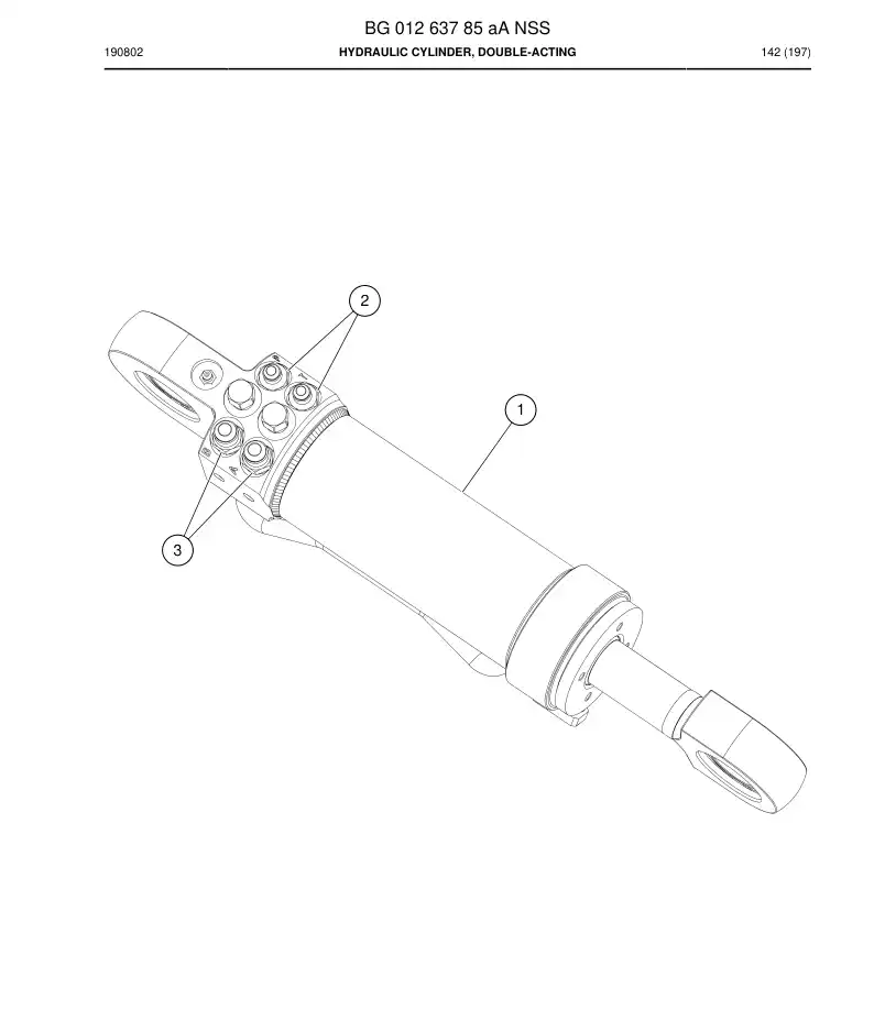 BG01263785a BG 012 637 85a Hydraulic Cylinder, Double-acting - Sandvik Technical Drawing