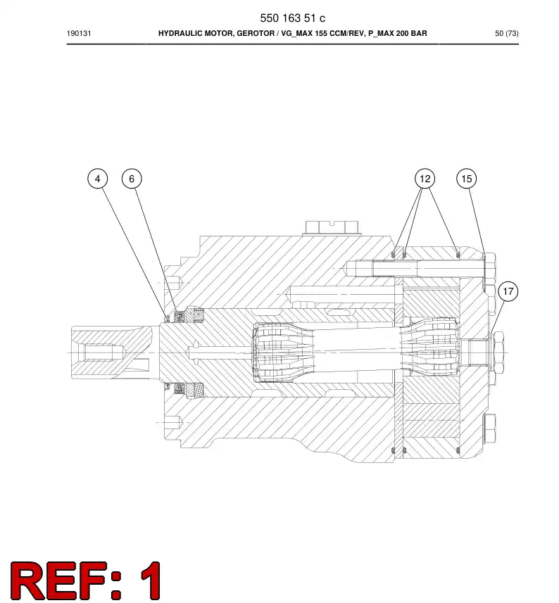BG01264705a BG 012 647 05a Seal Kit - Sandvik Technical Drawing