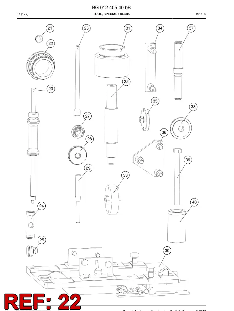 BG01266351a BG 012 663 51a Punch - Sandvik Technical Drawing
