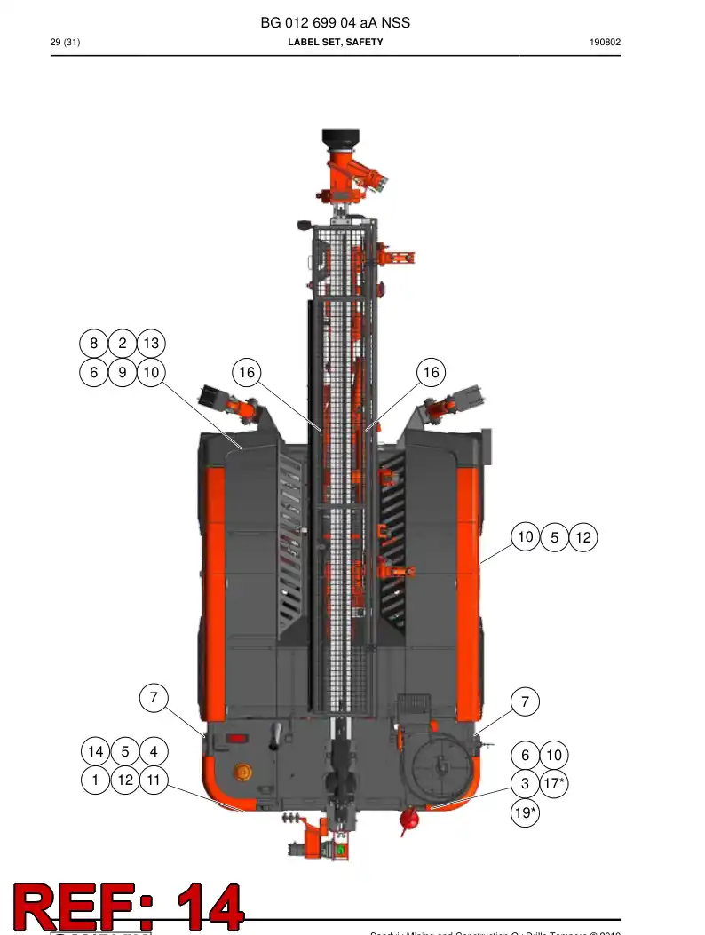 BG01267196a BG 012 671 96a Decal - Sandvik Technical Drawing