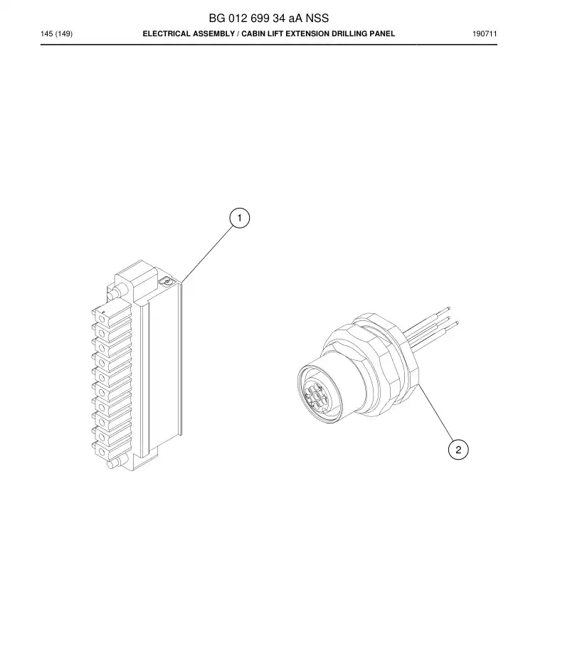 BG01269934a BG 012 699 34a Electrical Assembly - Sandvik Technical Drawing