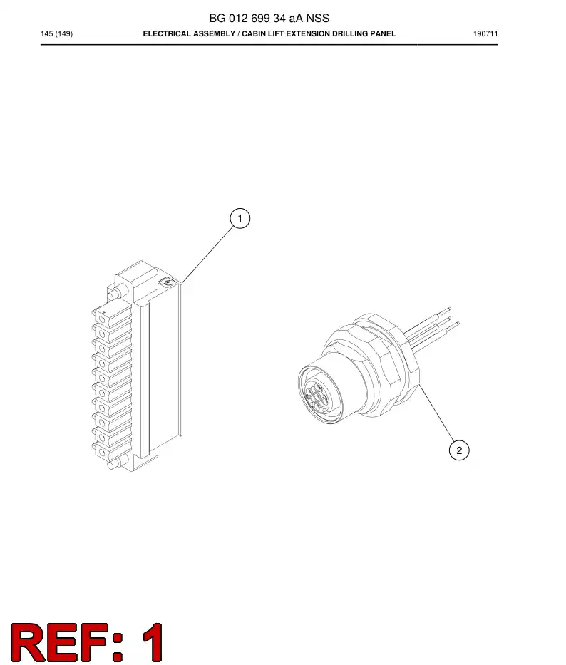 BG01269960a BG 012 699 60a Connector, PCB, Plug - Sandvik Technical Drawing