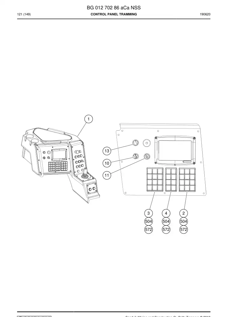BG01270286a BG 012 702 86a CONTROL PRING TRAMMING - Sandvik Technical Drawing