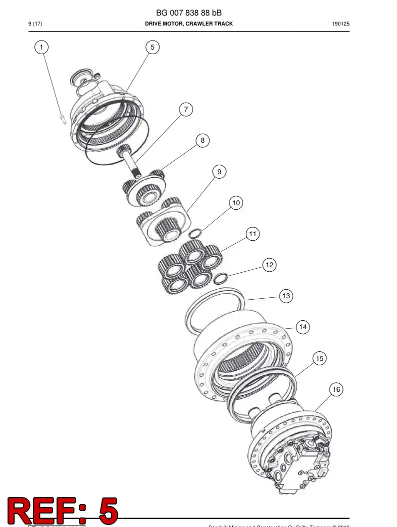 BG01271981a BG 012 719 81a Cover Assembly - Sandvik Technical Drawing