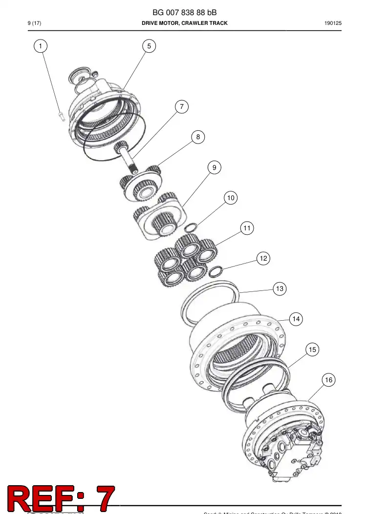 BG01271988a BG 012 719 88a Sun Gear - Sandvik Technical Drawing
