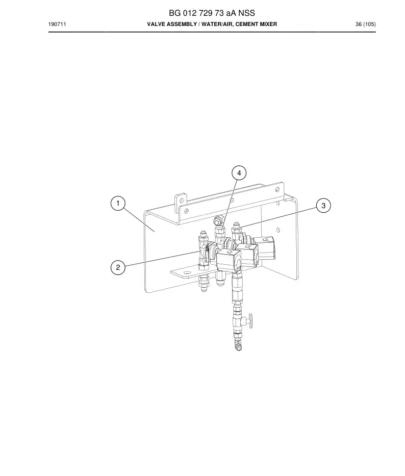 BG01272973a BG 012 729 73a Valve Assembly - Sandvik Technical Drawing