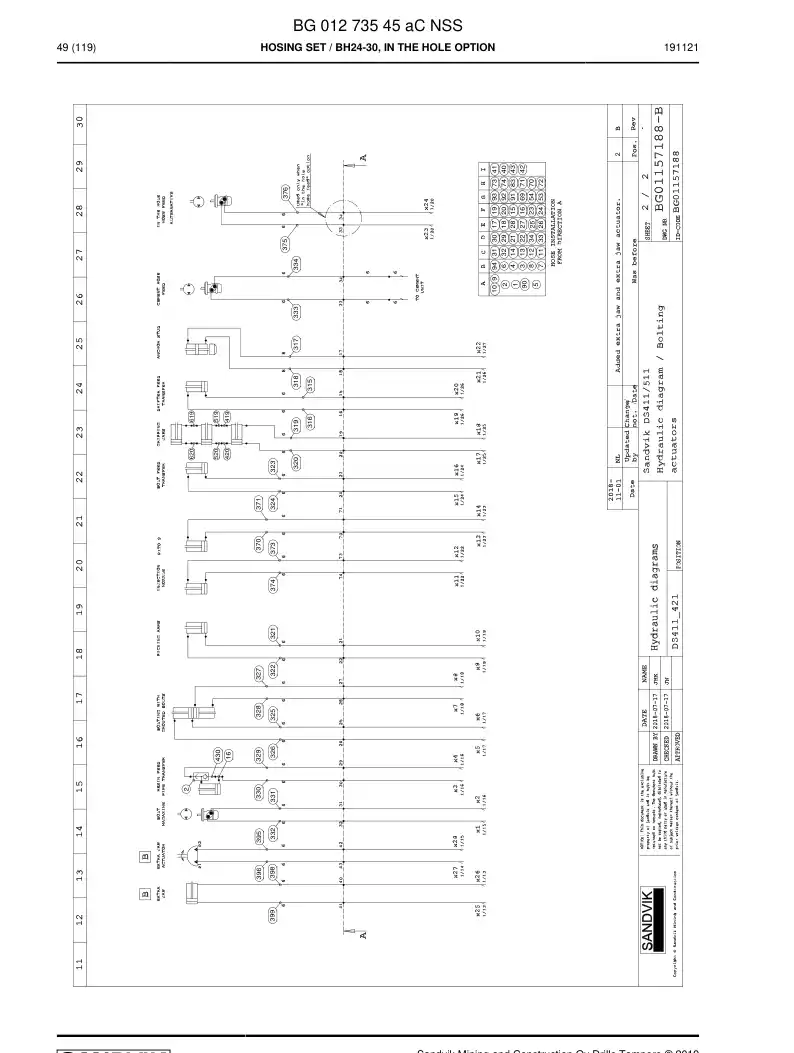 BG01273545a BG 012 735 45a Hosing Set - Sandvik Technical Drawing