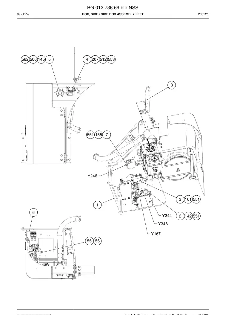 BG01273669b BG 012 736 69b Box, Side - Sandvik Technical Drawing