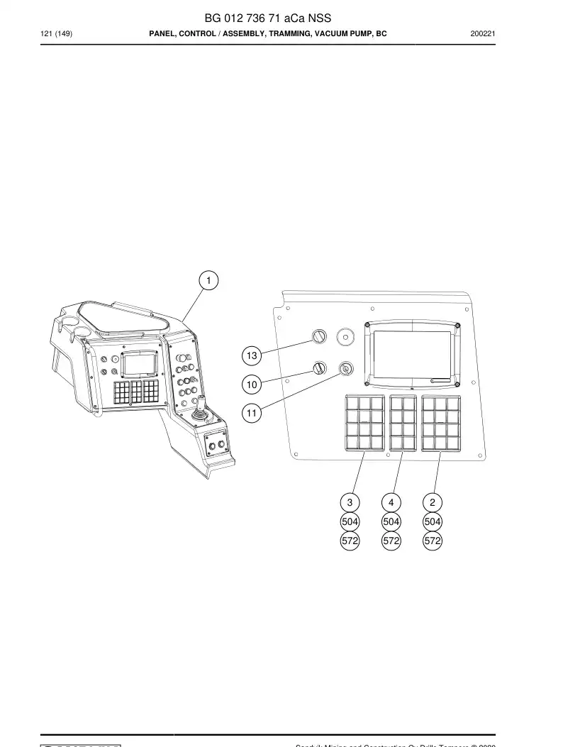 BG01273671a BG 012 736 71a PRING, CONTROL - Sandvik Technical Drawing