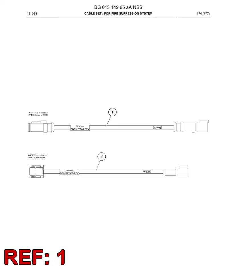 BG01273783a BG 012 737 83a Cable Assembly - Sandvik Technical Drawing