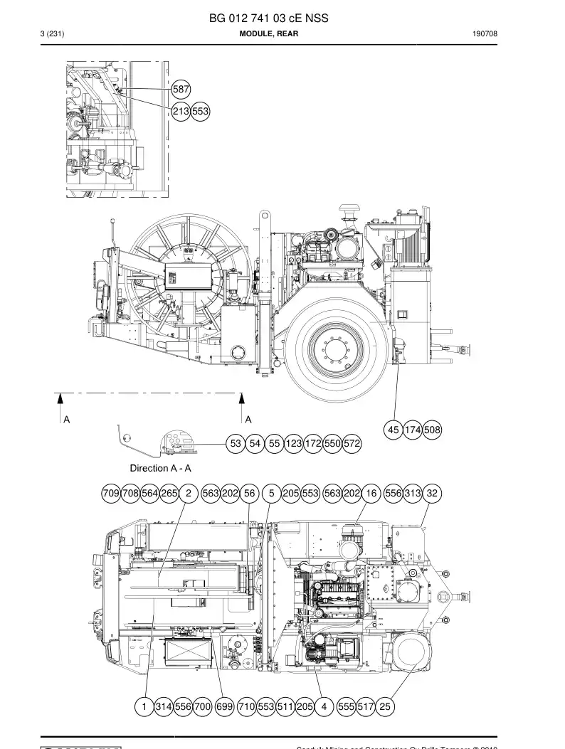 BG01274103c BG 012 741 03c Module, Rear - Sandvik Technical Drawing