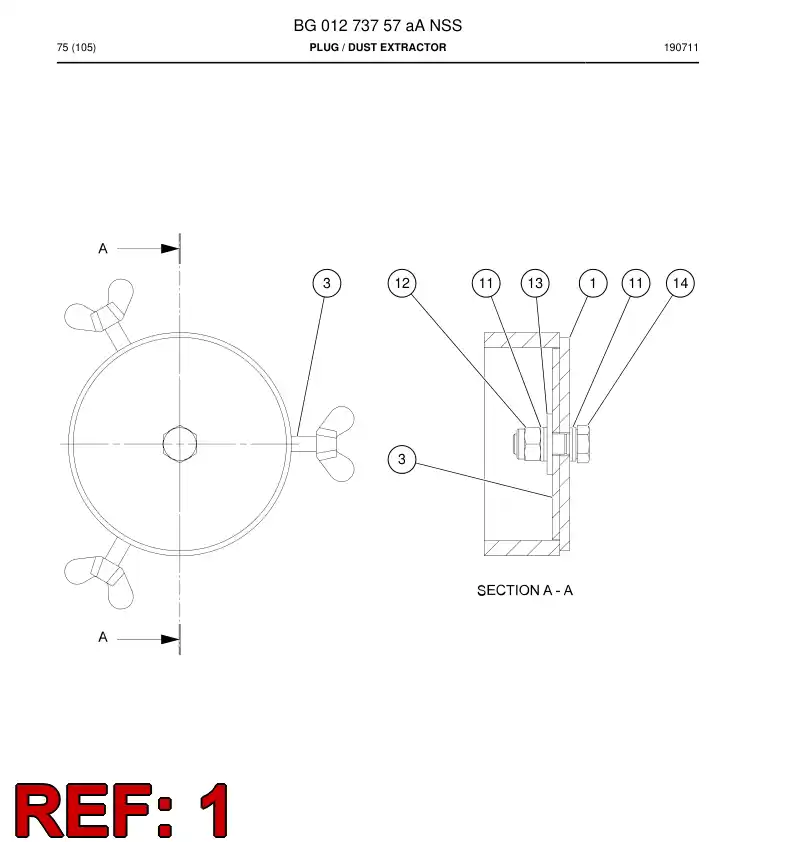 BG01274268a BG 012 742 68a Plug - Sandvik Technical Drawing