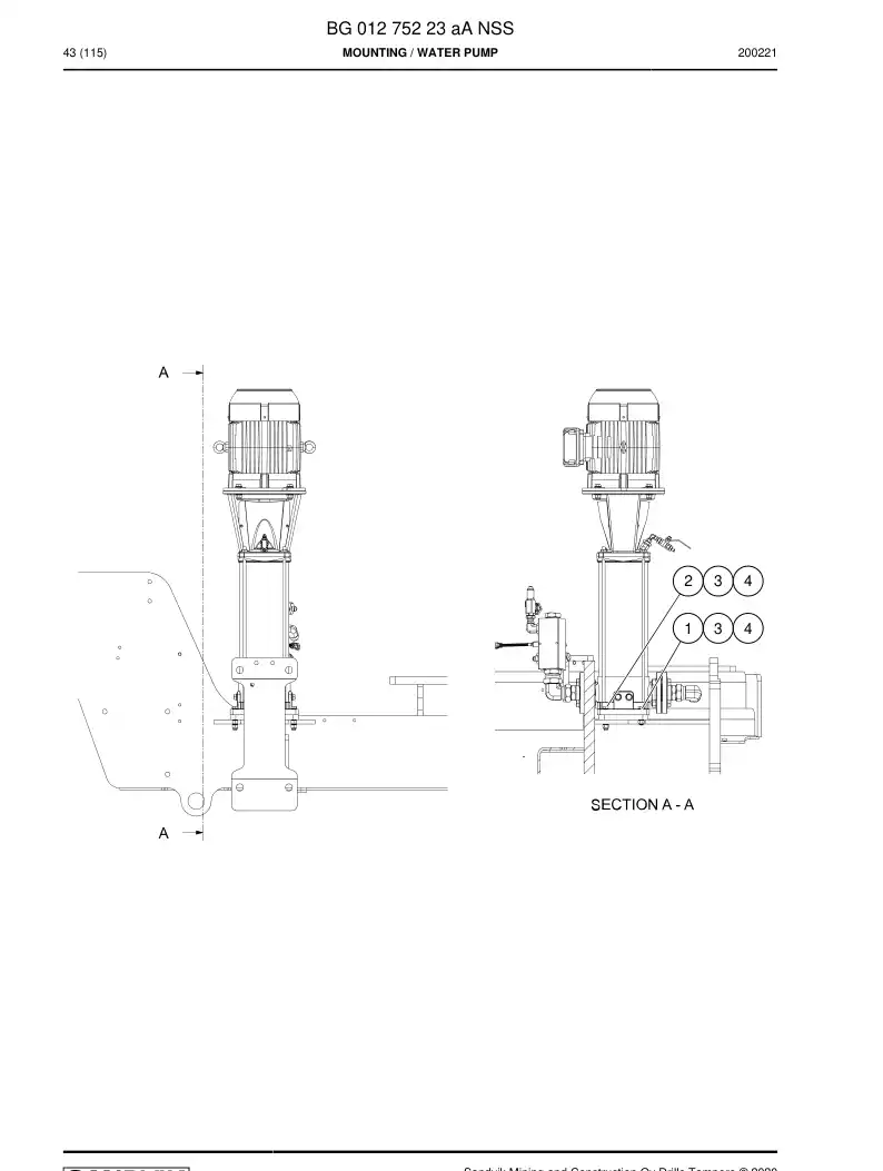 BG01275223a BG 012 752 23a Mounting - Sandvik Technical Drawing