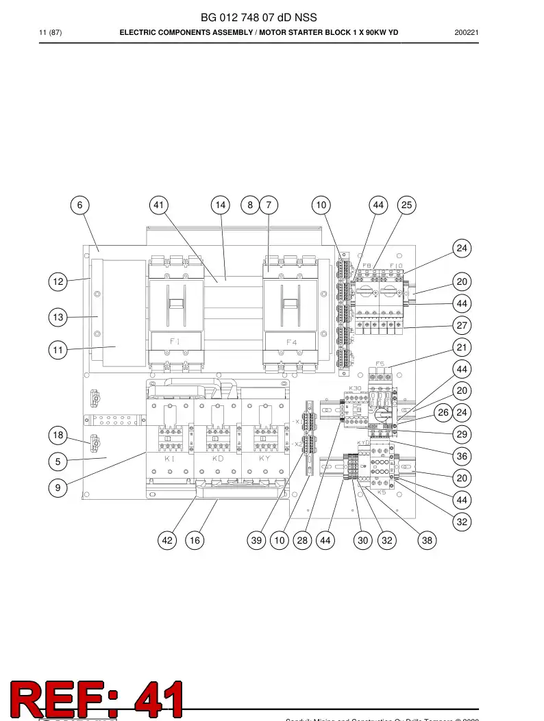 BG01276321a BG 012 763 21a Accessories, El. Installation - Sandvik Technical Drawing