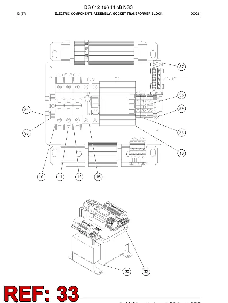 BG01277639a BG 012 776 39a Harness, Wiring - Sandvik Technical Drawing