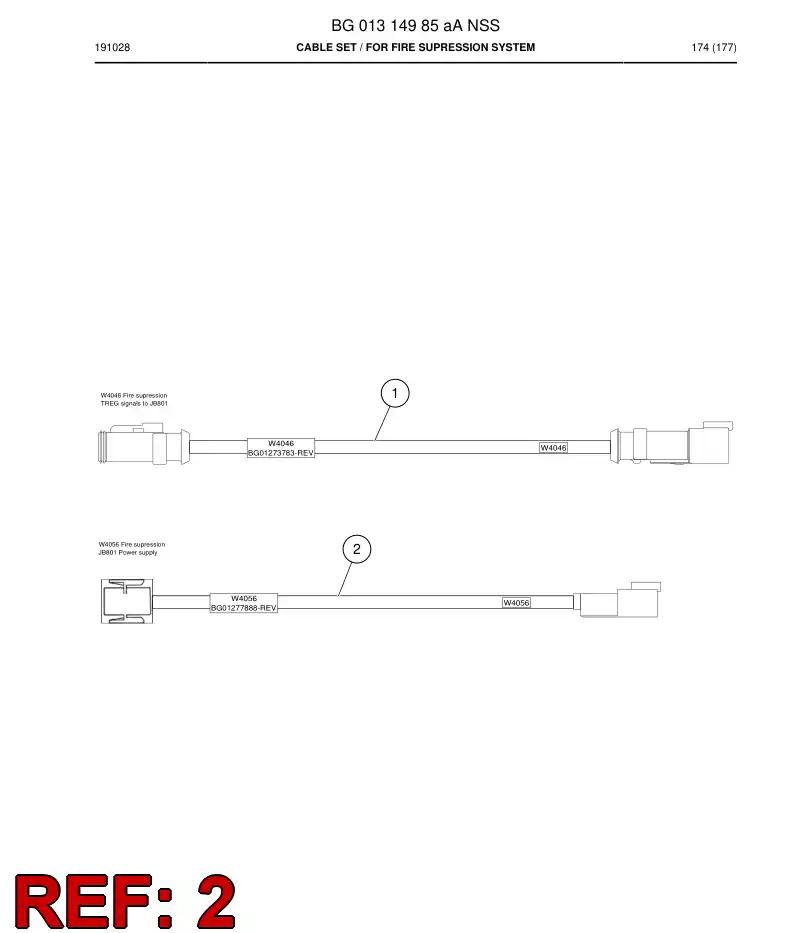 BG01277888a BG 012 778 88a Cable Assembly - Sandvik Technical Drawing