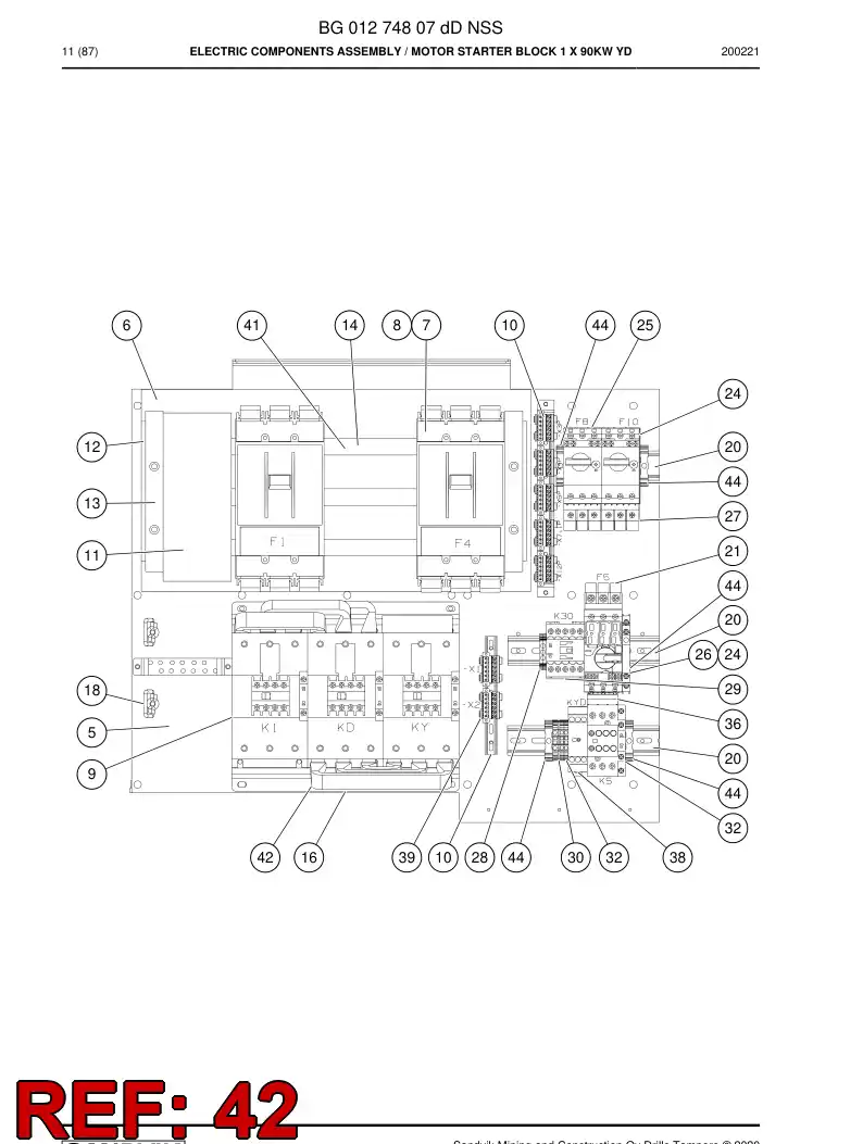 BG01278346a BG 012 783 46a Accessories, Contactor - Sandvik Technical Drawing