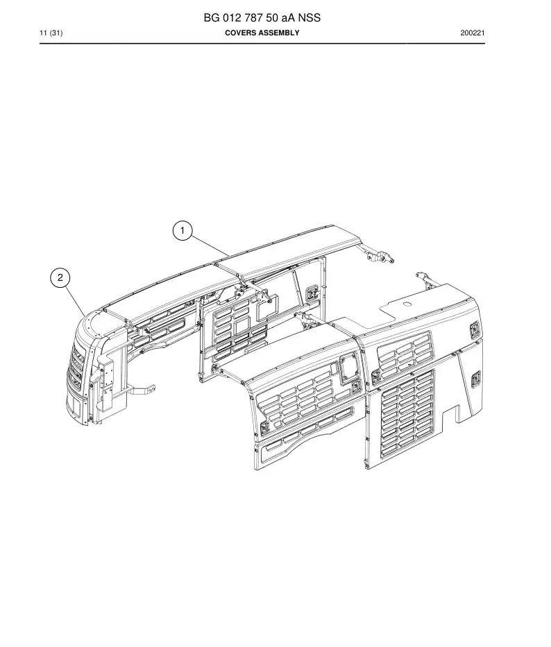 BG01278750a BG 012 787 50a Covers assembly - Sandvik Technical Drawing