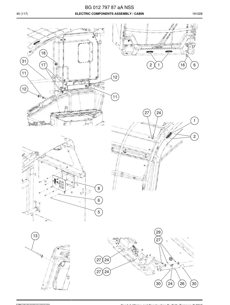 BG01279787a BG 012 797 87a Electric Components Assembly - Sandvik Technical Drawing