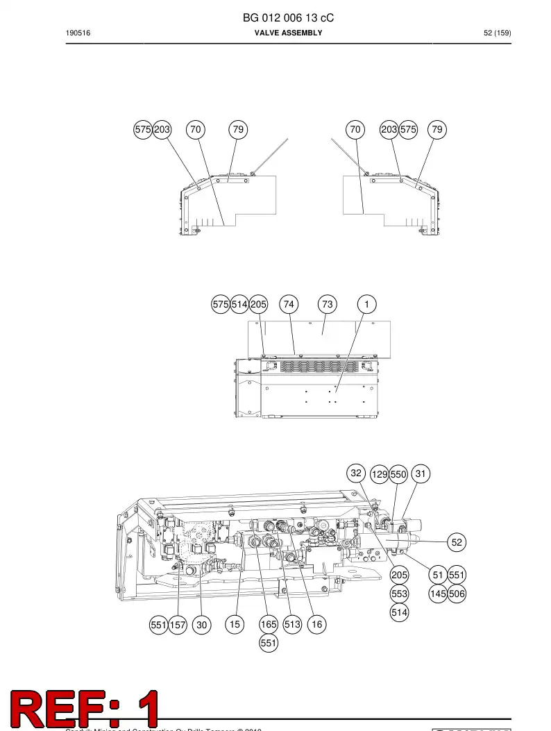 BG01280549a BG 012 805 49a CHASSI - Sandvik Technical Drawing