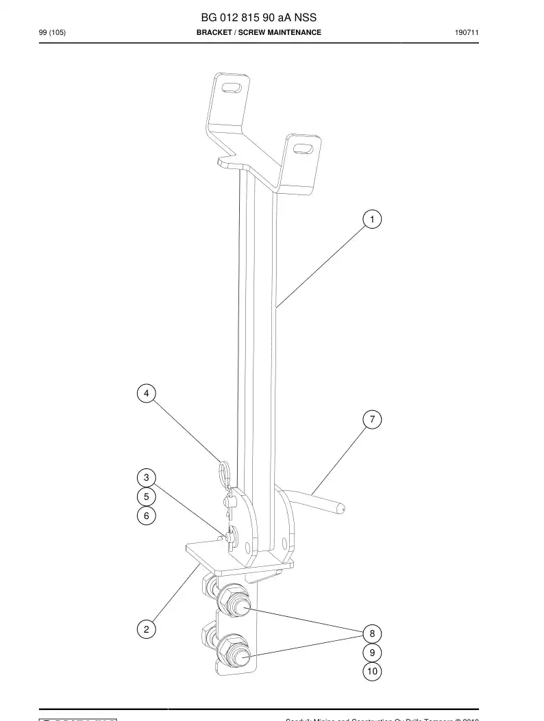 BG01281590a BG 012 815 90a Bracket - Sandvik Technical Drawing