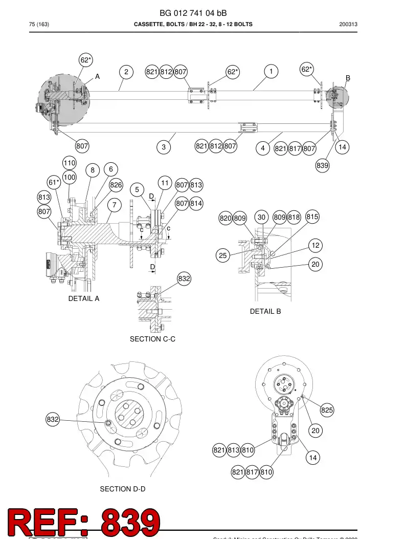 BG01281865b BG 012 818 65b Cover, End - Sandvik Technical Drawing