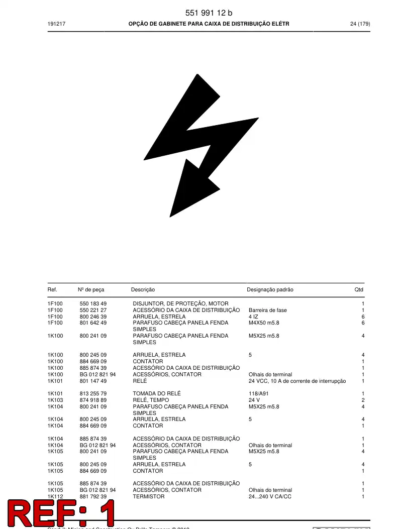 BG01282194a BG 012 821 94a Accessories, Contactor - Sandvik Technical Drawing