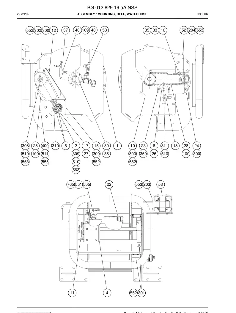 BG01282919a BG 012 829 19a Assembly - Sandvik Technical Drawing