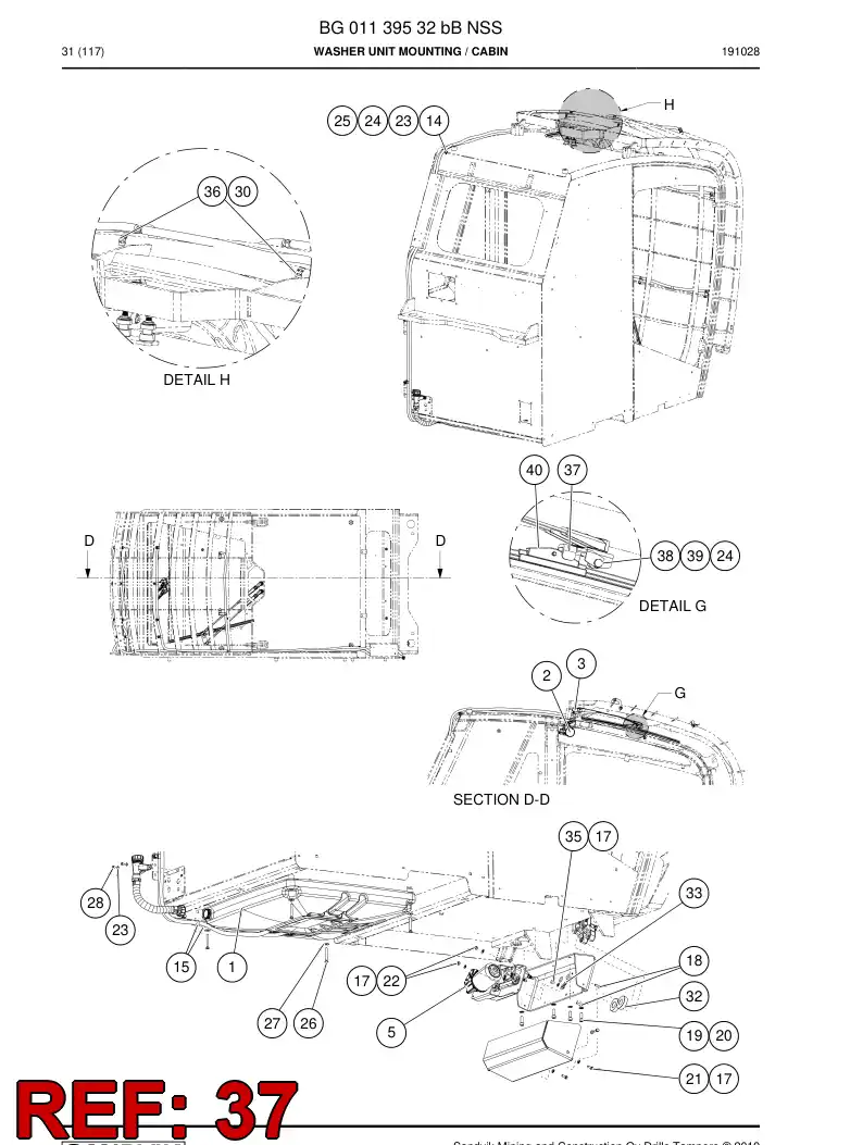 BG01283100a BG 012 831 00a Bracket - Sandvik Technical Drawing