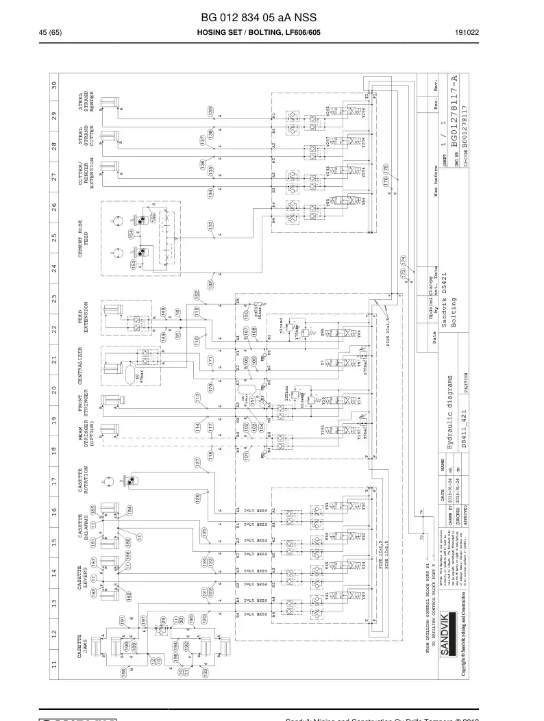 BG01283405a BG 012 834 05a HOSE SET - Sandvik Technical Drawing