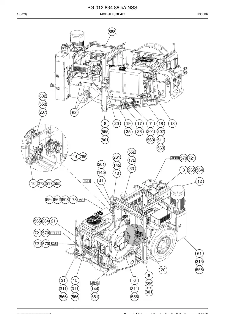 BG01283488c BG 012 834 88c Module, Rear - Sandvik Technical Drawing