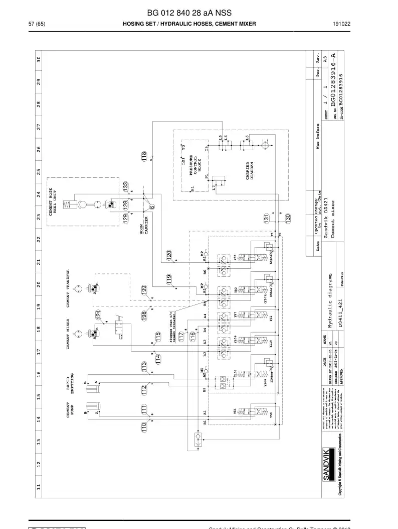 BG01284028a BG 012 840 28a Hosing Set - Sandvik Technical Drawing