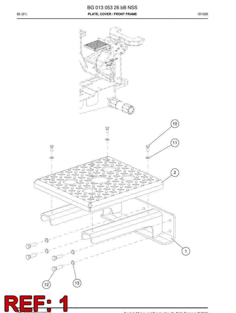 BG01284244a BG 012 842 44a Bracket - Sandvik Technical Drawing
