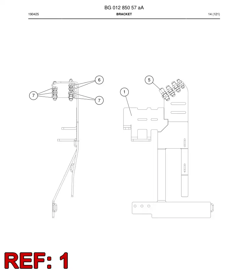BG01287533a BG 012 875 33a Bracket - Sandvik Technical Drawing